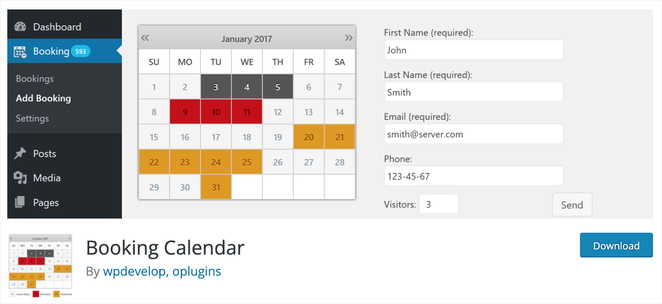 booking - Blog Tyrant booking calendar plugin
