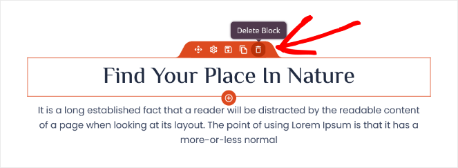 Delete block in WordPress template kit