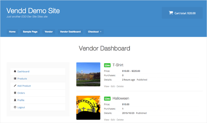 vendor dashboard easy digital downloads review