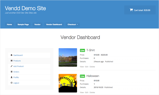 vend - Blog Tyrant vendor dashboard easy digital downloads review