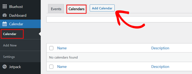 click the add calendar button to make a new calendar