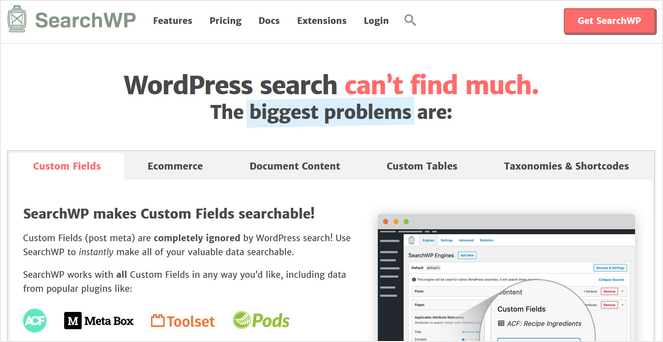 searchwp best wordpress search plugin