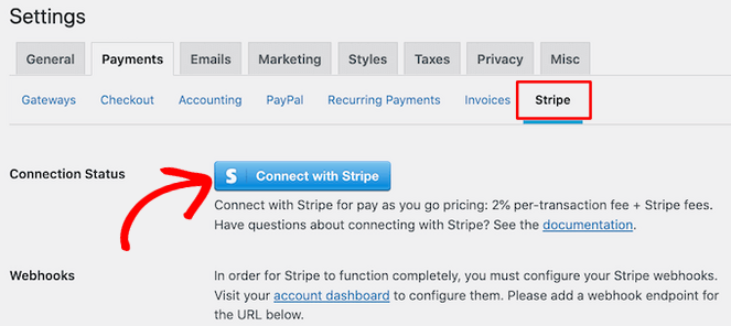 Connect EDD with Stripe