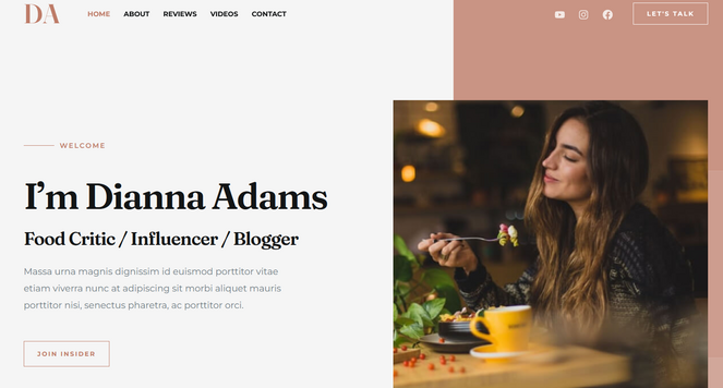 Astra food blog theme