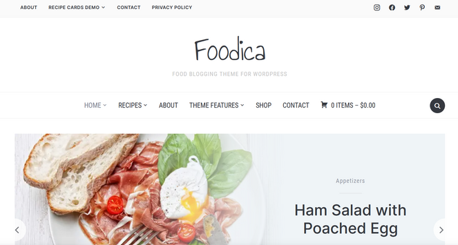 Foodica food blog template