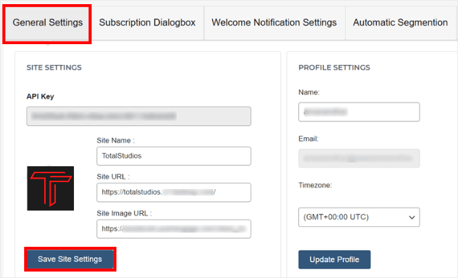 Save site settings - Blog Tyrant Save site settings