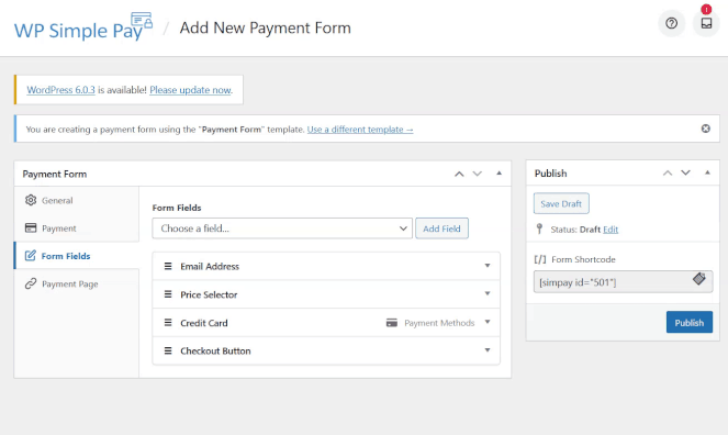 WP Simple Pay drag and drop builder