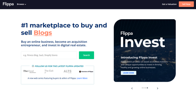 Use Flippa to buy a website