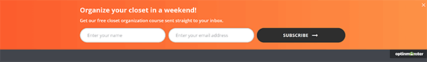 Floating bar to promote email course example OptinMonster
