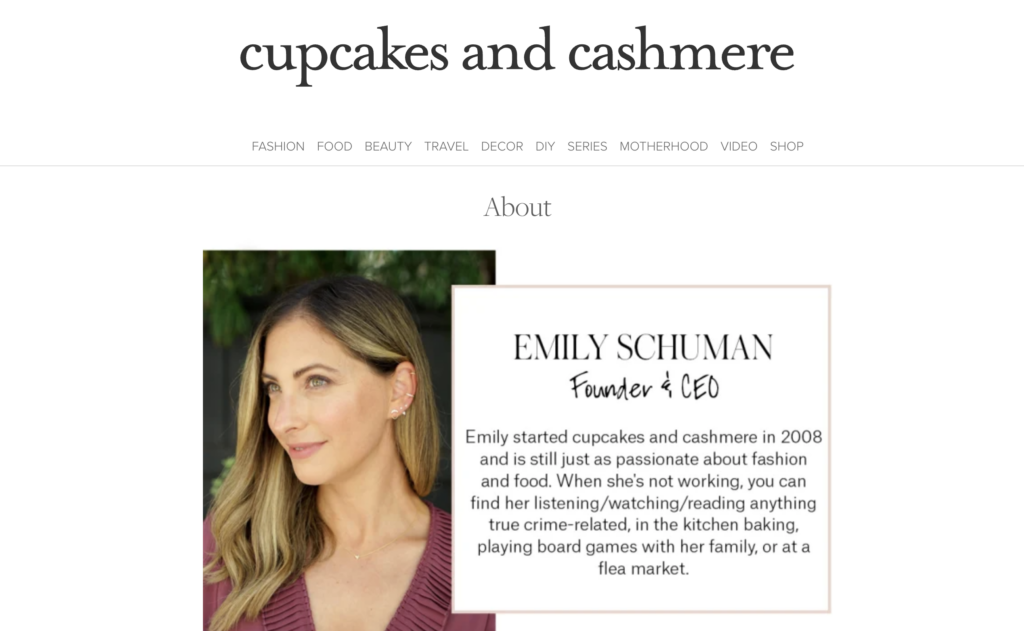 cupcakes and cashmere about us.