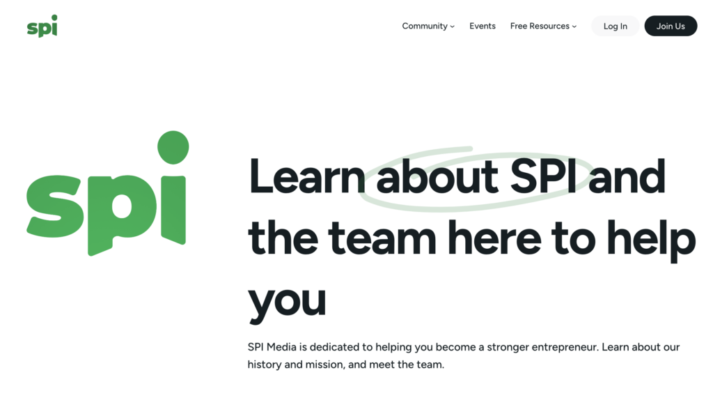 spi about us page. 